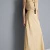 A-formet maxi-nederdel i satin