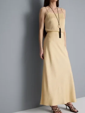 A-formet maxi-nederdel i satin