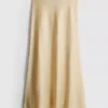 A-formet maxi-nederdel i satin