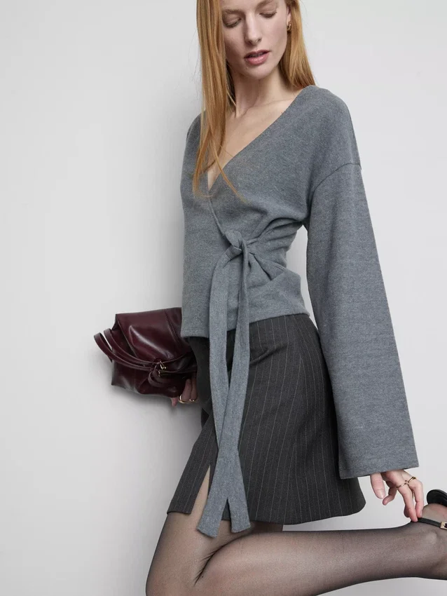 A-formet minidress med nålestriber