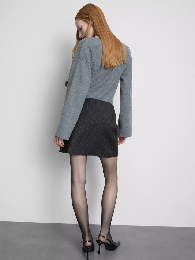 A-formet minidress med nålestriber