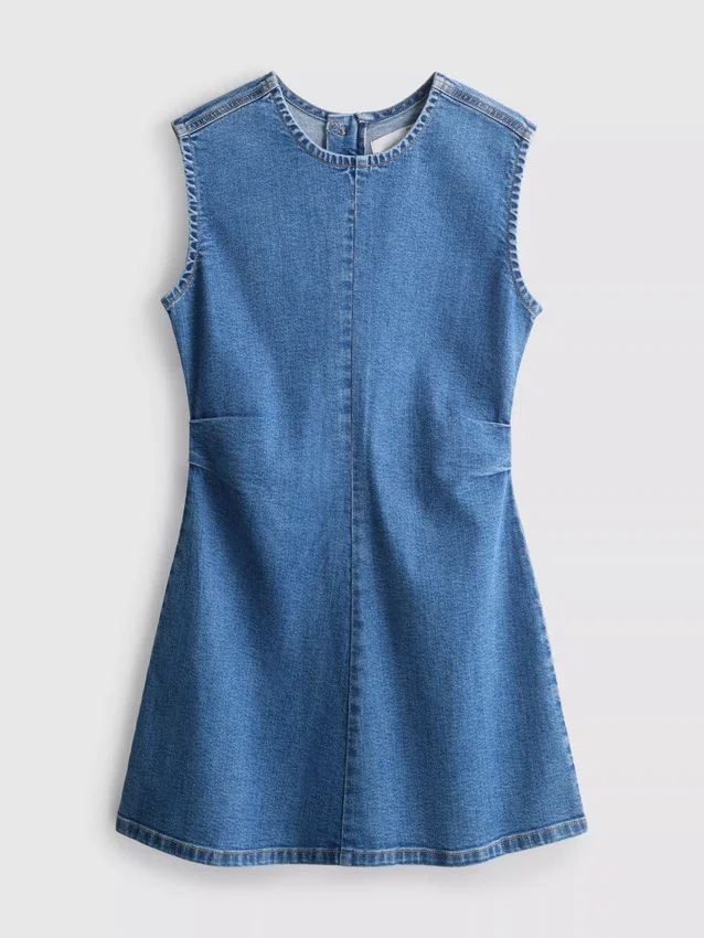 A-formet minikjole i bomuldsdenim