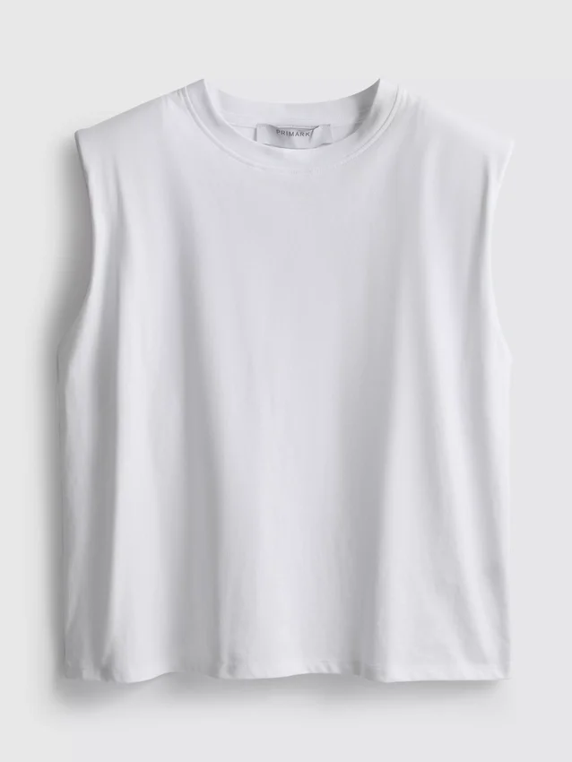 Ærmeløs T-shirt med polstrede skuldre