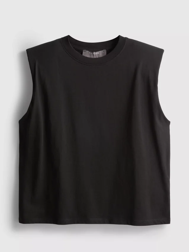 Ærmeløs T-shirt med polstrede skuldre