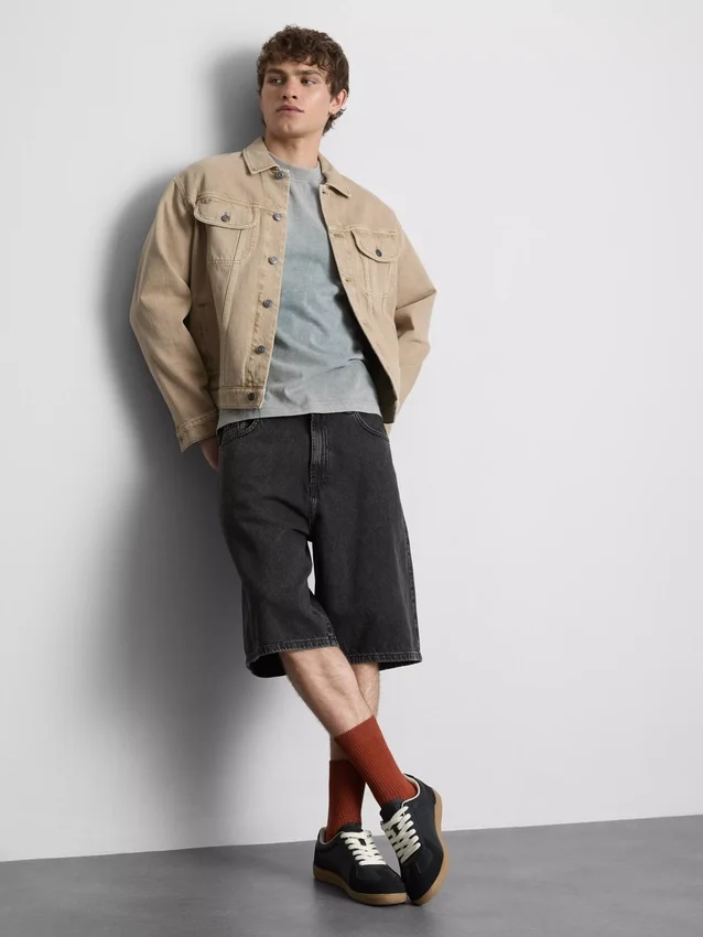 Afslappede denimshorts