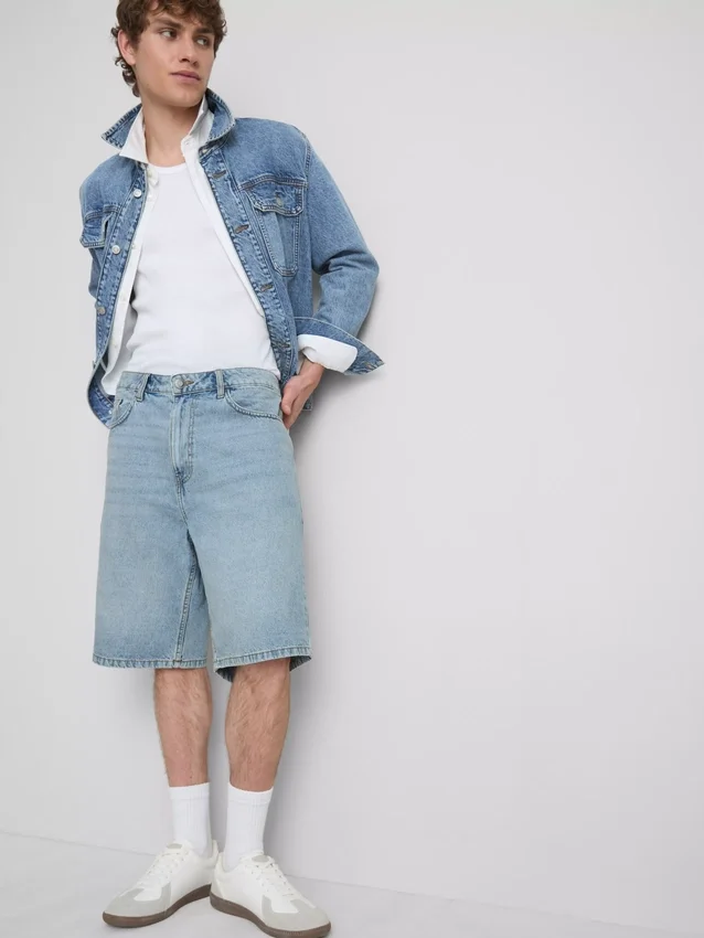 Afslappede denimshorts