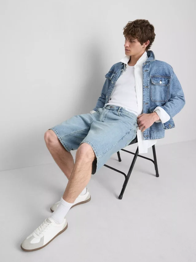 Afslappede denimshorts