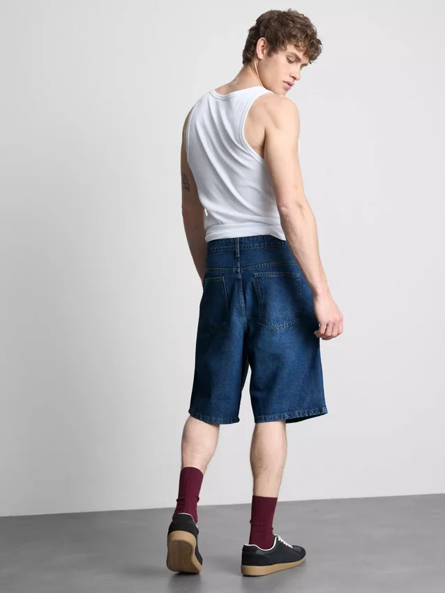 Afslappede denimshorts