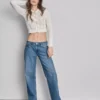 Afslappede jeans med lav talje og lige ben