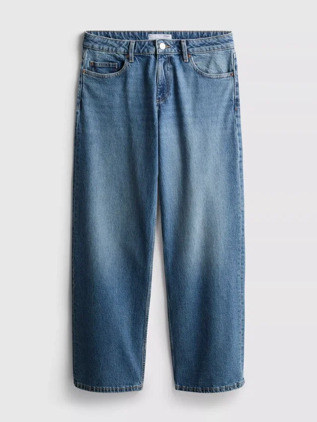 Afslappede jeans med lav talje og lige ben