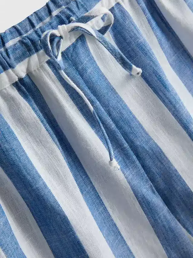 Afslappede stribede strandshorts i bomuld