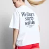 Afslappet bomulds-T-shirt med grafisk print