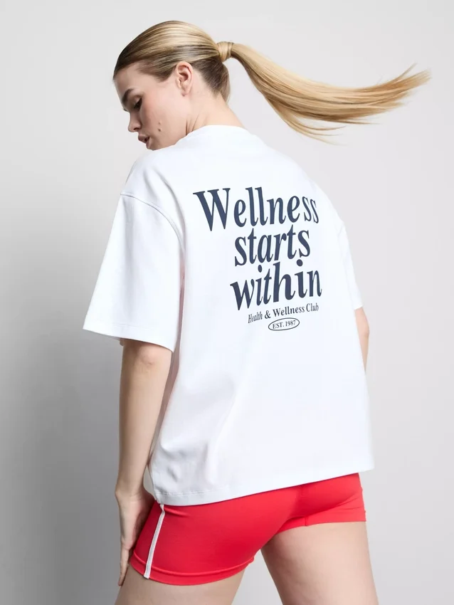 Afslappet bomulds-T-shirt med grafisk print