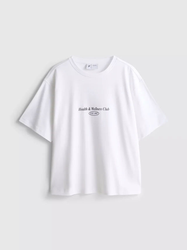 Afslappet bomulds-T-shirt med grafisk print