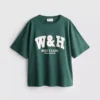 Afslappet bomulds-T-shirt med grafisk print