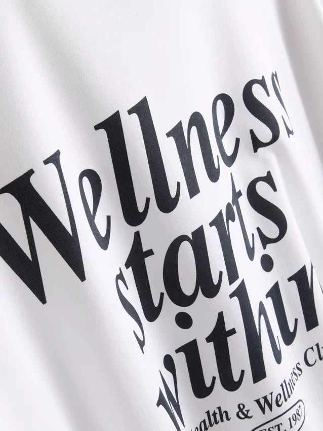 Afslappet bomulds-T-shirt med grafisk print