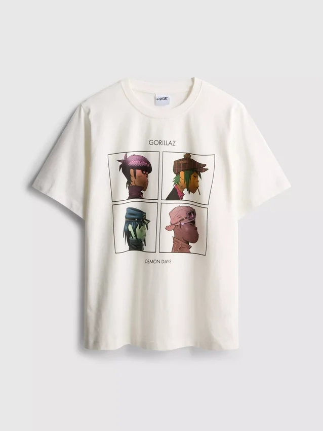 Afslappet Gorillaz-T-shirt med musikmotiv