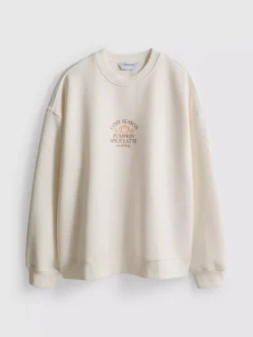 Afslappet sweatshirt i bomuldsblanding med grafisk print