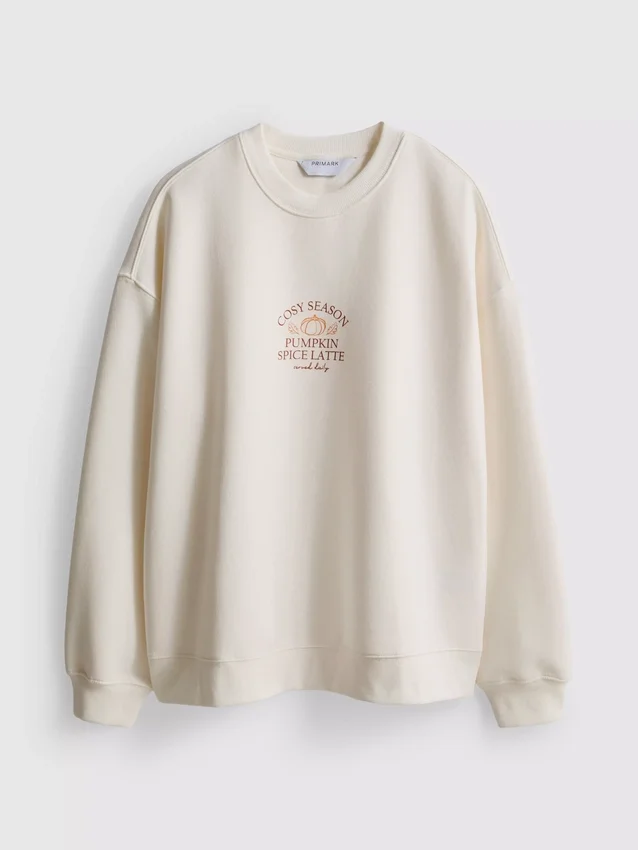 Afslappet sweatshirt i bomuldsblanding med grafisk print