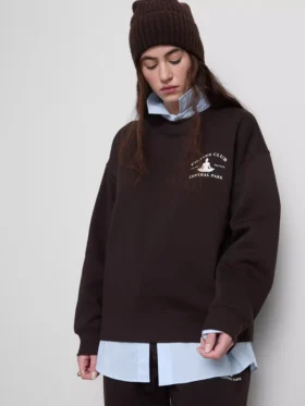 Afslappet sweatshirt i bomuldsblanding med print