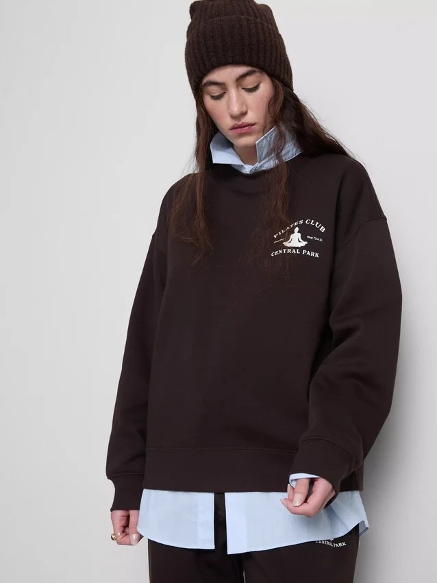 Afslappet sweatshirt i bomuldsblanding med print