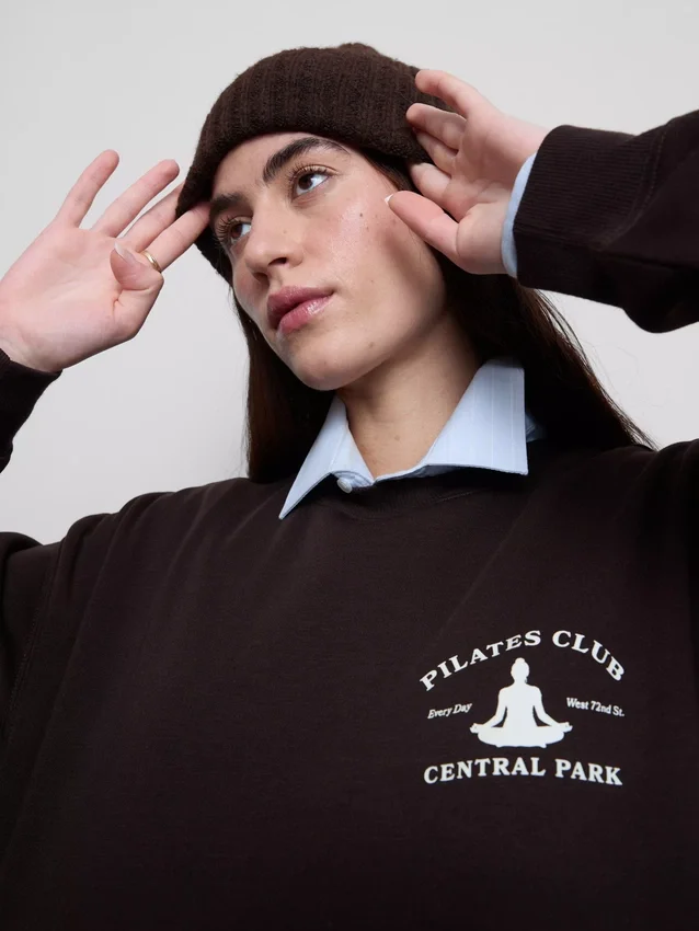 Afslappet sweatshirt i bomuldsblanding med print
