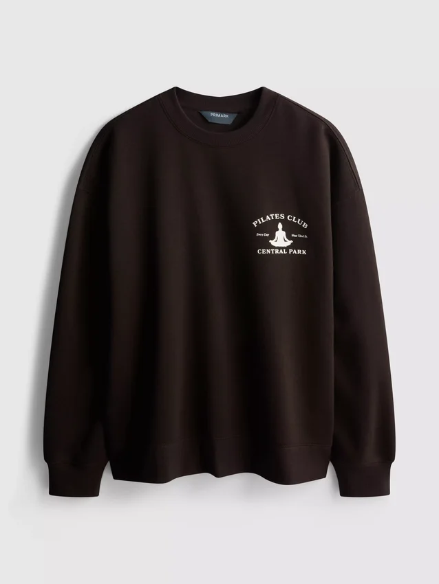 Afslappet sweatshirt i bomuldsblanding med print
