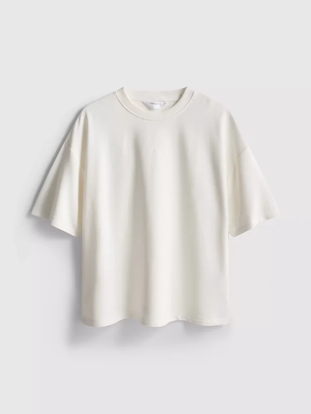 Afslappet T-shirt med højt bomuldsindhold