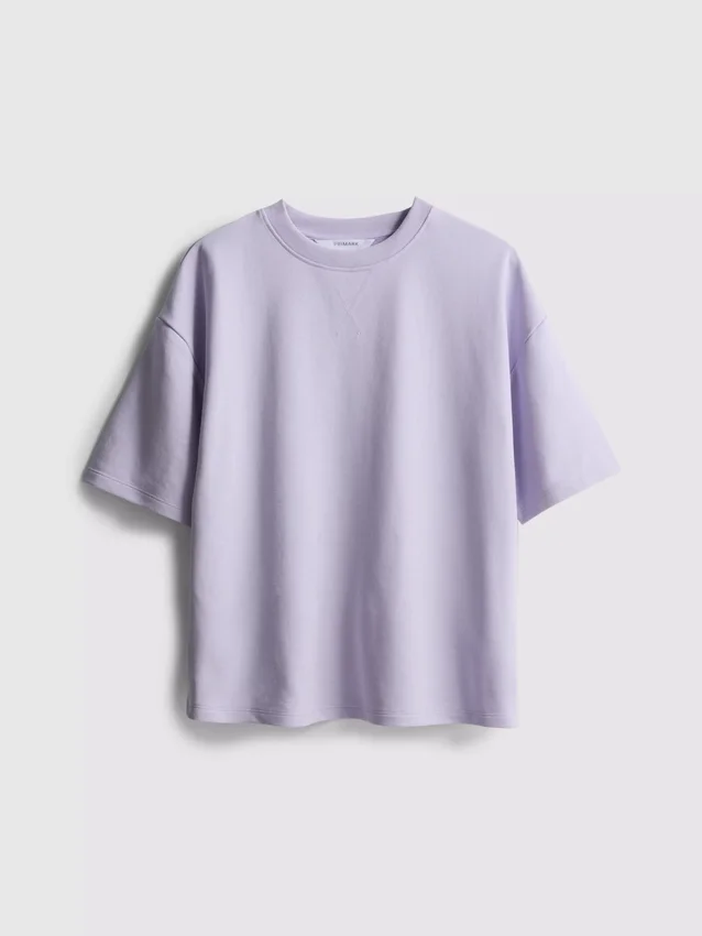 Afslappet T-shirt med højt bomuldsindhold
