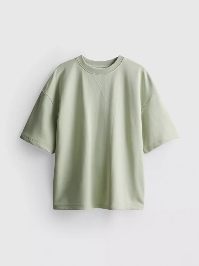 Afslappet T-shirt med højt bomuldsindhold