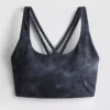 Aktiv crop-top med racerryg og marmorprint