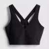Aktiv crop-top med V-udskæring og glat pasform