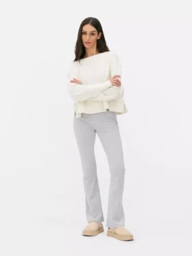 Aktive leggings med høj talje og udvidede ben