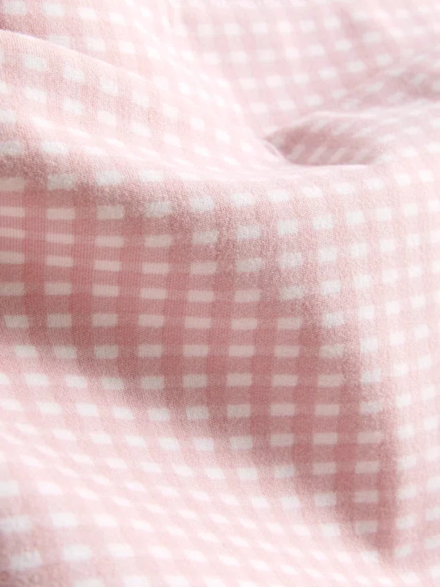 Aktive shorts med høj talje i gingham-mønster