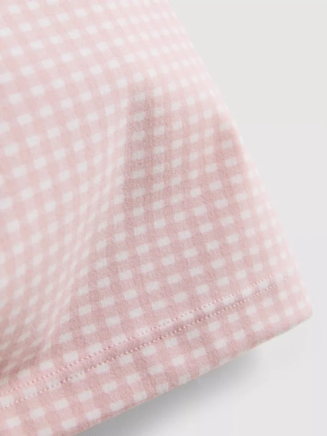 Aktive shorts med høj talje i gingham-mønster