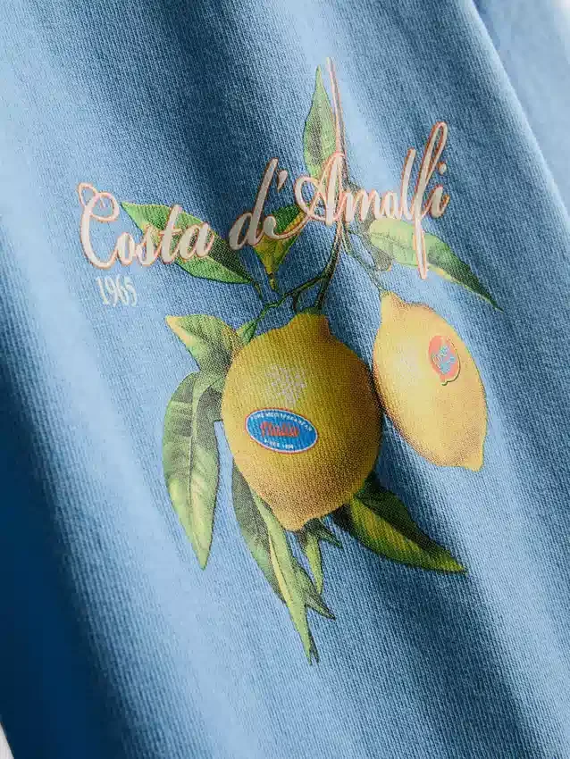Amalfi-skjorte med citronmotiv