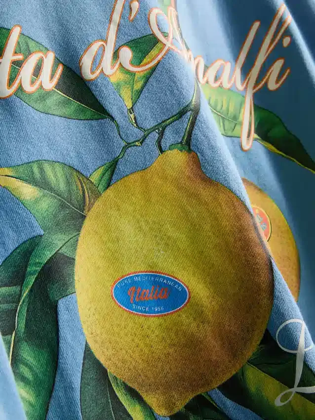 Amalfi-skjorte med citronmotiv