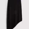 Asymmetrisk midi-nederdel i jersey