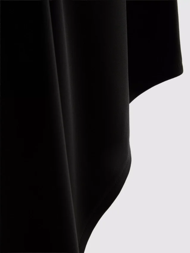 Asymmetrisk midi-nederdel i jersey