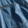 Asymmetrisk wrap-skort i bomuldsdenim