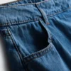 Asymmetrisk wrap-skort i bomuldsdenim