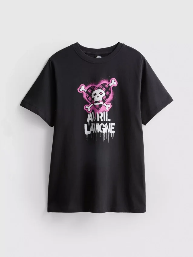 Avril Lavigne grafisk bomuldst-shirt