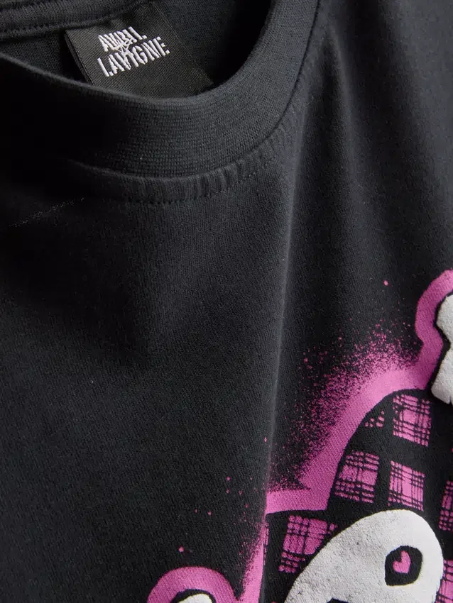 Avril Lavigne grafisk bomuldst-shirt