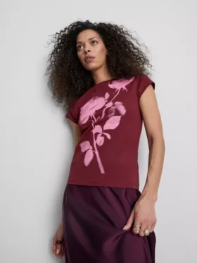 Baby-T-shirt i bomuld med blomsterprint