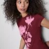 Baby-T-shirt i bomuld med blomsterprint