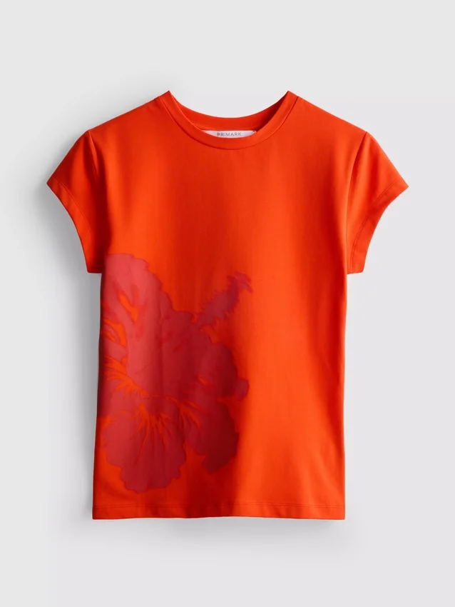 Baby-T-shirt i bomuld med blomsterprint