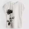 Baby-T-shirt i bomuld med blomsterprint