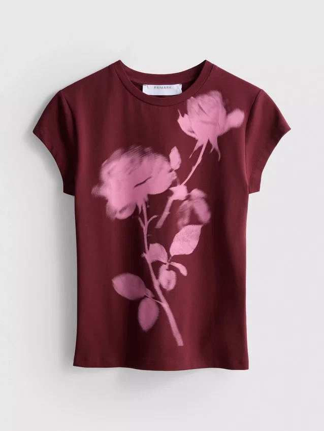 Baby-T-shirt i bomuld med blomsterprint