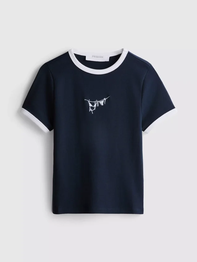 Baby-T-shirt i bomuld med grafisk print