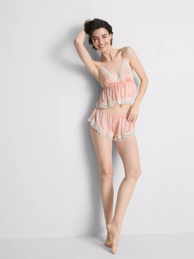 Babydoll-bralette i satin og blonder til brud
